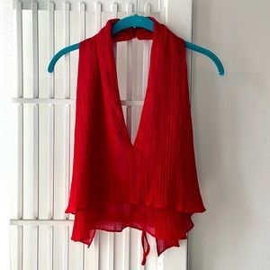Zara open back blouse tank